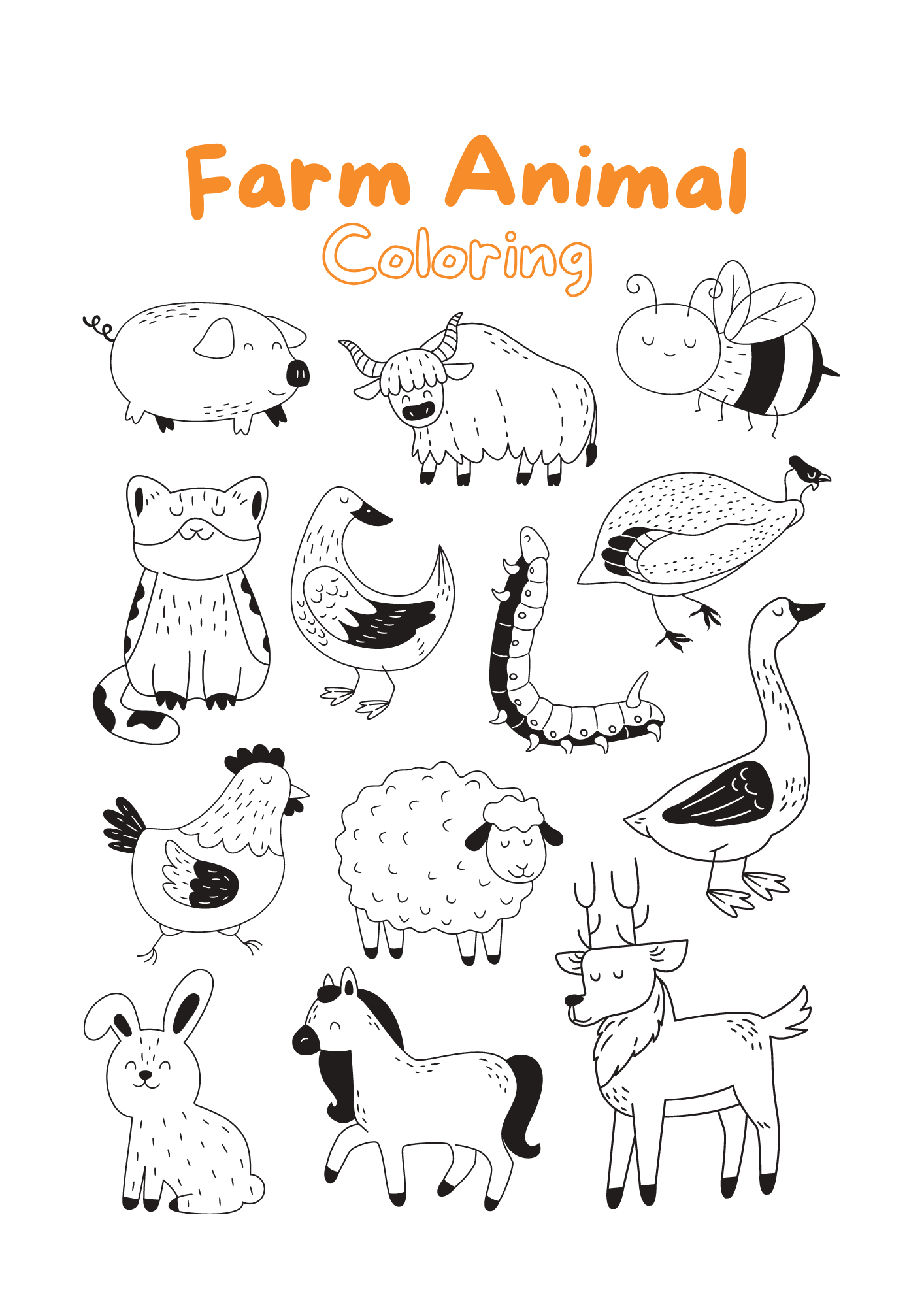 Printable Farm Animals Coloring Page   Miss Pursuit