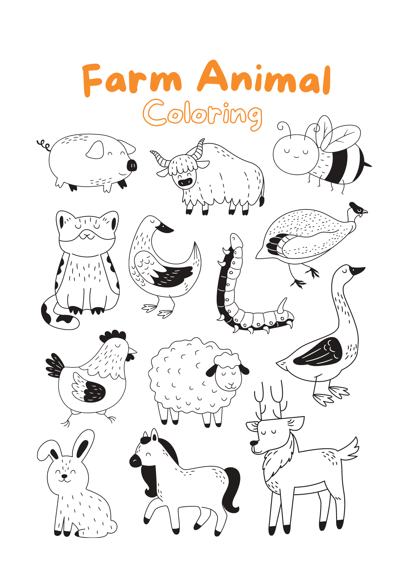 Printable Farm Animals Coloring Page Miss Pursuit For Women Who Love To Hunt And Get Outdoors