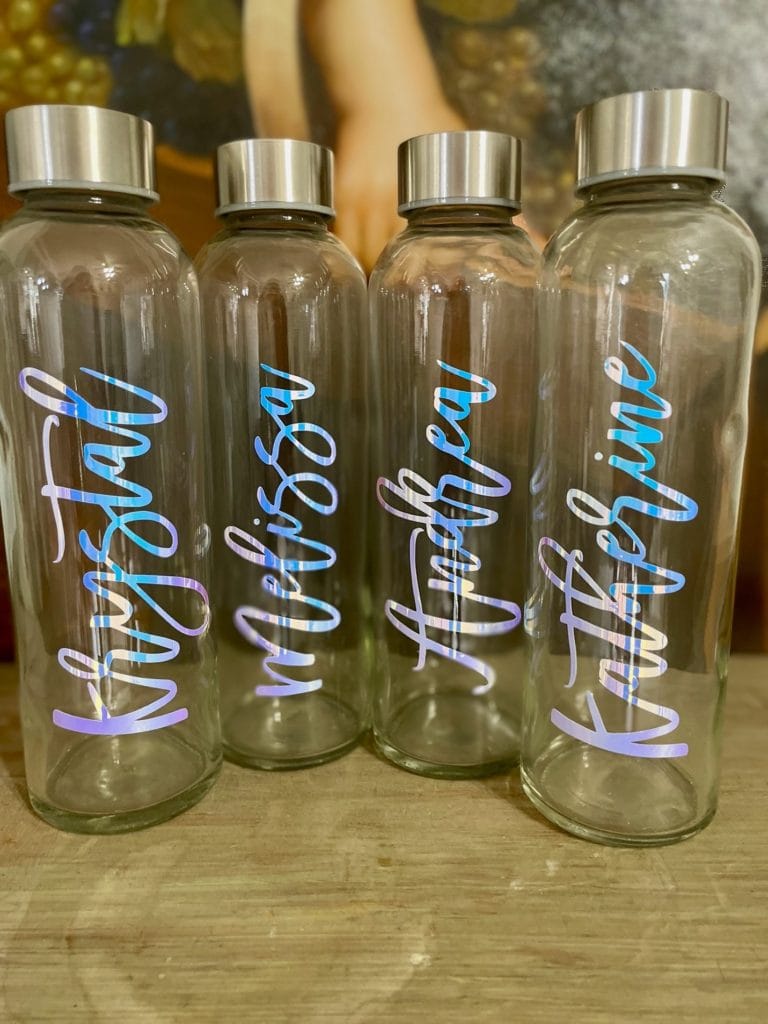 Clear Glass Water Bottle - Groovy Girl Gifts