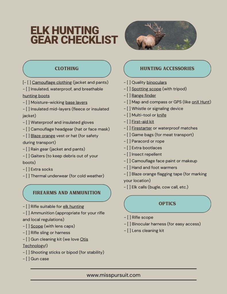 Elk Hunting Gear Checklist | Elk Hunting Gear | Elk Gear Checklist